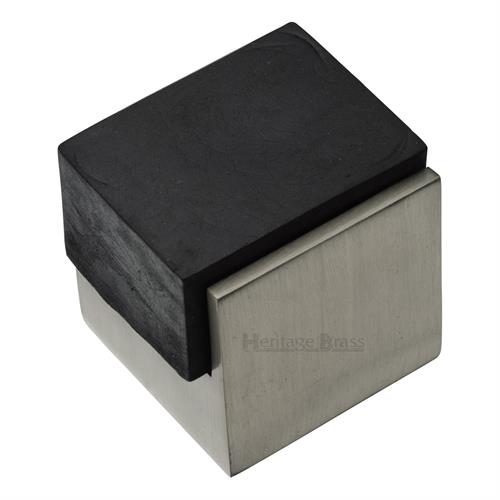 Heritage Brass V1082-SN Door Stop Square Floor Mounted Design Satin Nickel Finish