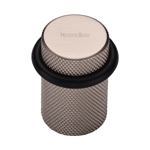 Heritage Brass Round Door Stop 45mm Knurled Satin Nickel finish V1085-SN