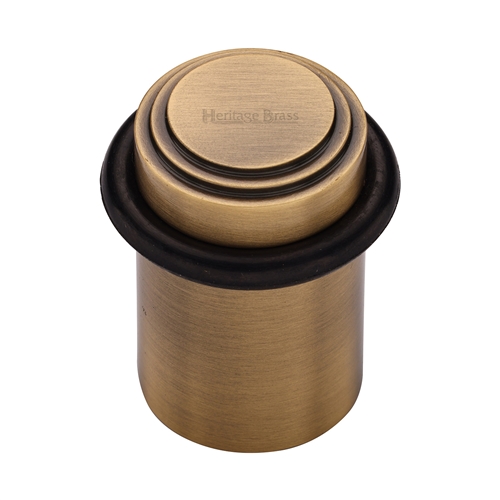 Heritage Brass Round Door Stop 45mm Stepped Antique Brass finish V1086-AT