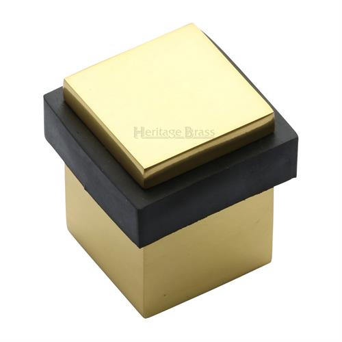 Heritage Brass V1089-PB Door Stop Square Floor Mounted Design Polished Brass Finish