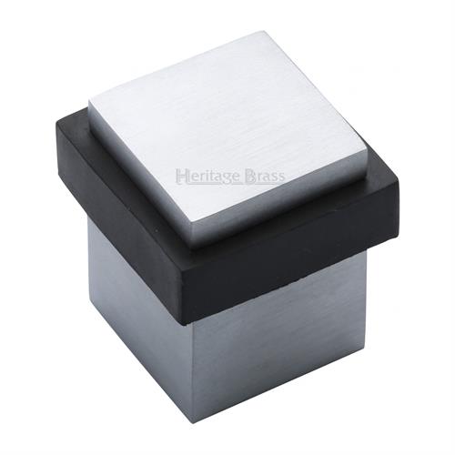 Heritage Brass V1089-SC Door Stop Square Floor Mounted Design Satin Chrome Finish