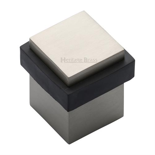 Heritage Brass V1089-SN Door Stop Square Floor Mounted Design Satin Nickel Finish