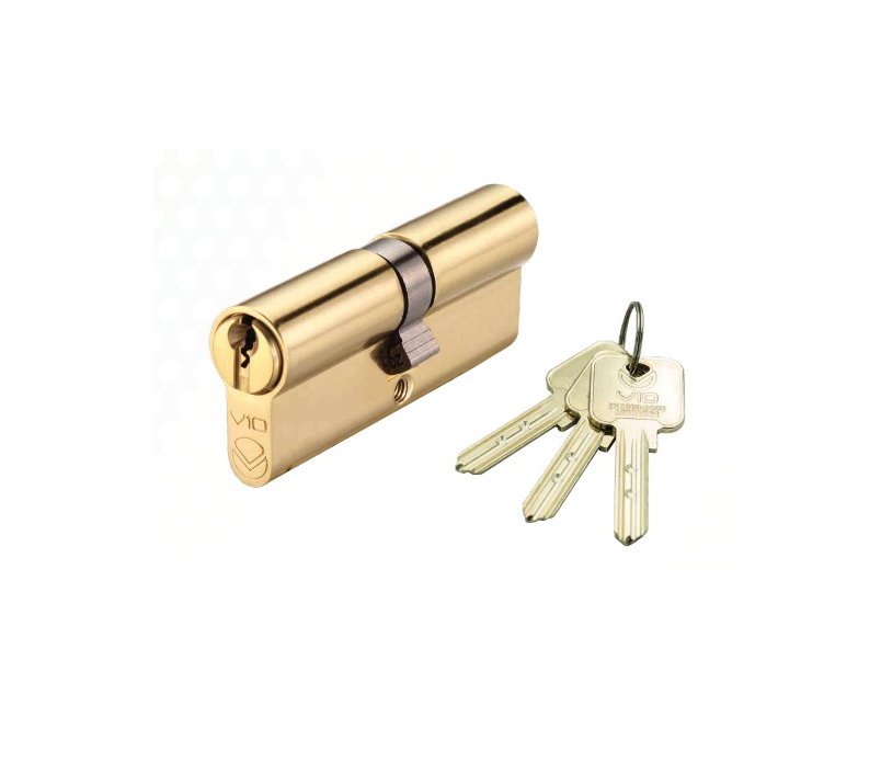 Vier V10EP3540DPBE V10 Euro Double Cylinder 35/40mm KTD Polished Brass