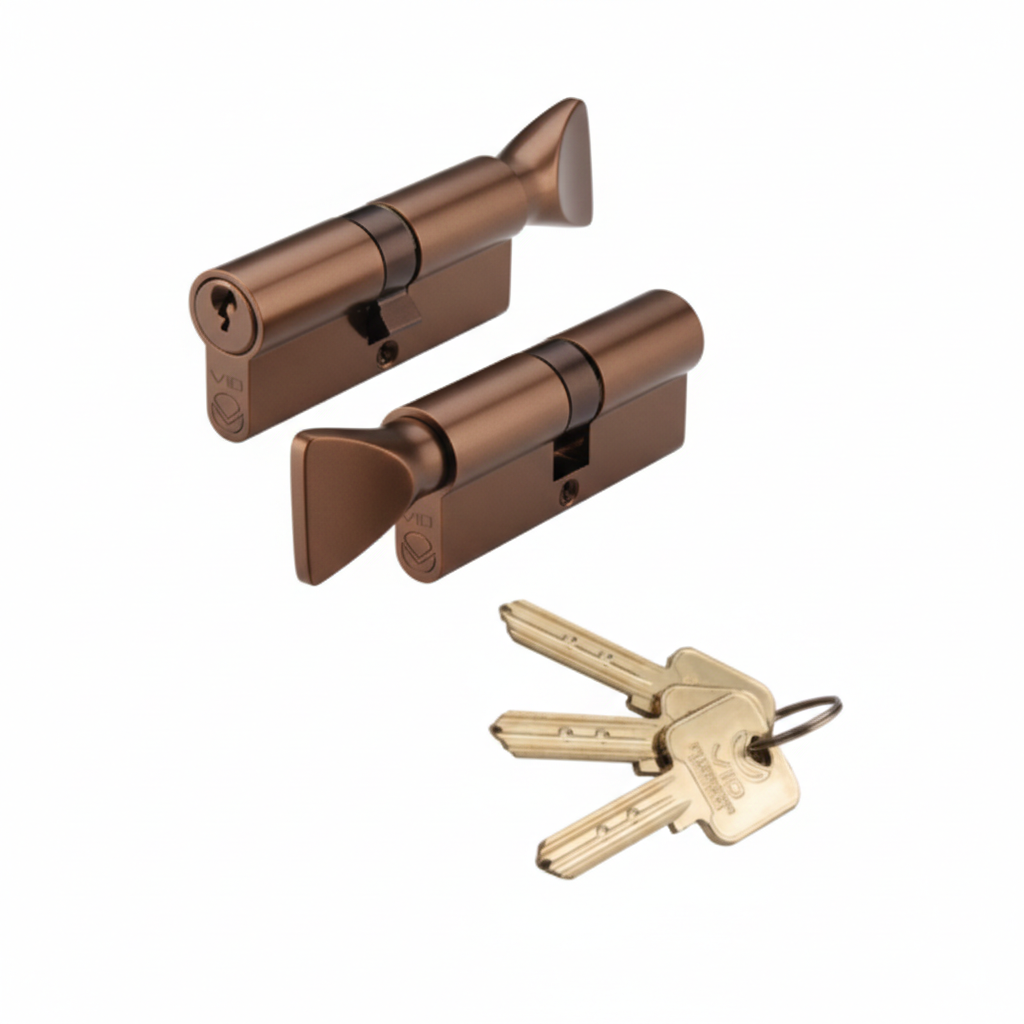 Zoo Hardware Vier V10 Euro Cylinder and Turn 100mm Master Keyed Bronze V10EP100CTBRMK