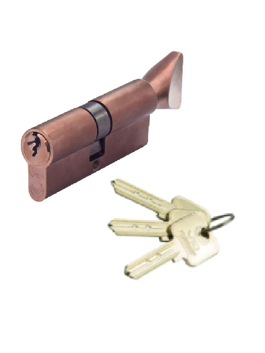Zoo Hardware Vier V10 Euro Cylinder and Turn 45/35mm Master Keyed Bronze V10EP4535CTBRMK