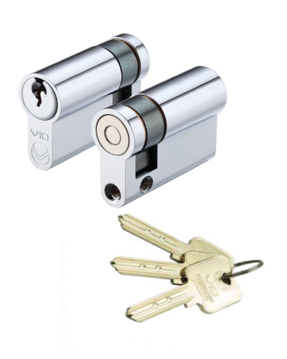 Vier V10EP42SPCMK V10 Euro Single Cylinder 42mm Master Keyed Polished Chrome