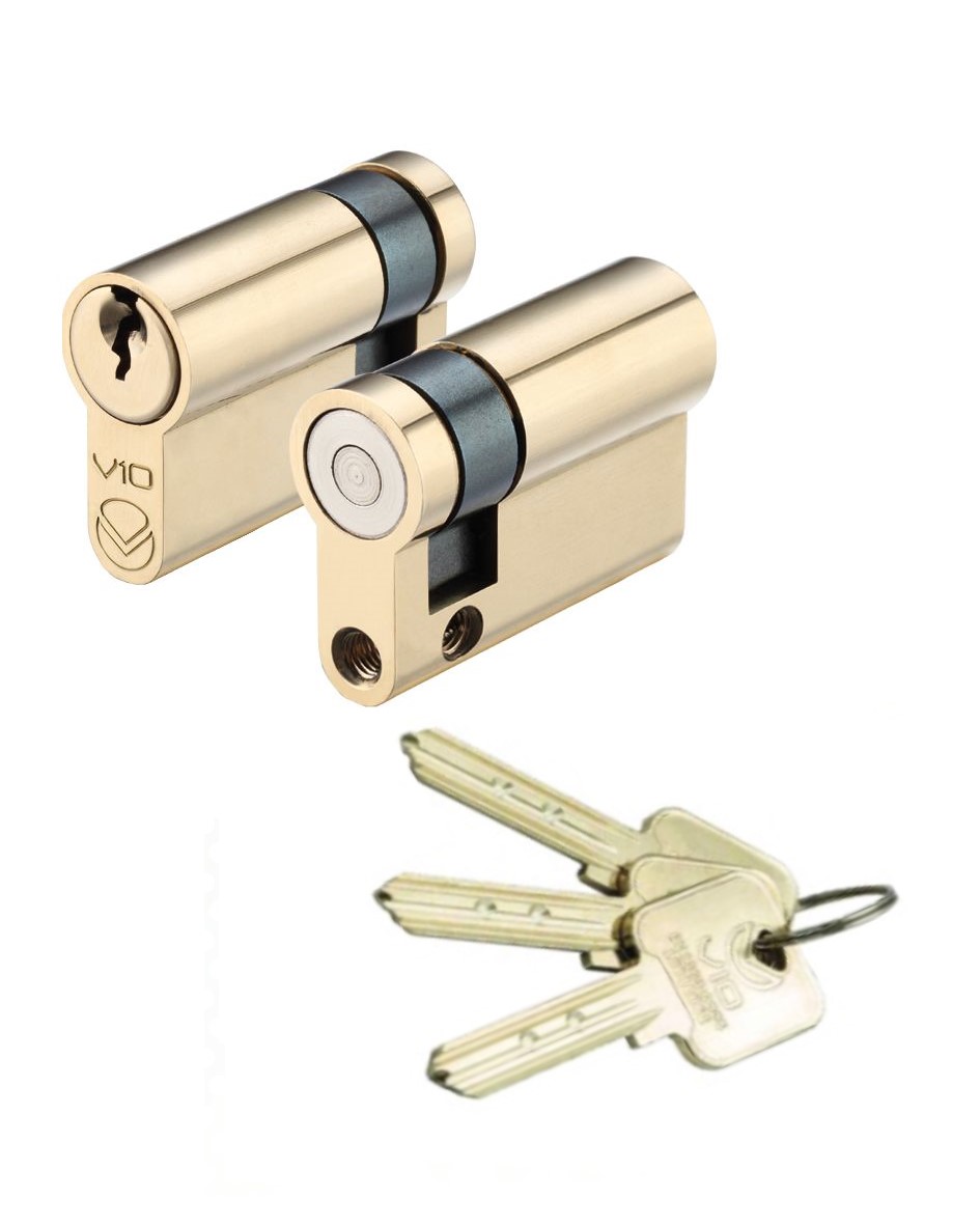 Vier V10EP42SPBMK1 V10 Euro Single Cylinder 42mm MK1 Polished Brass