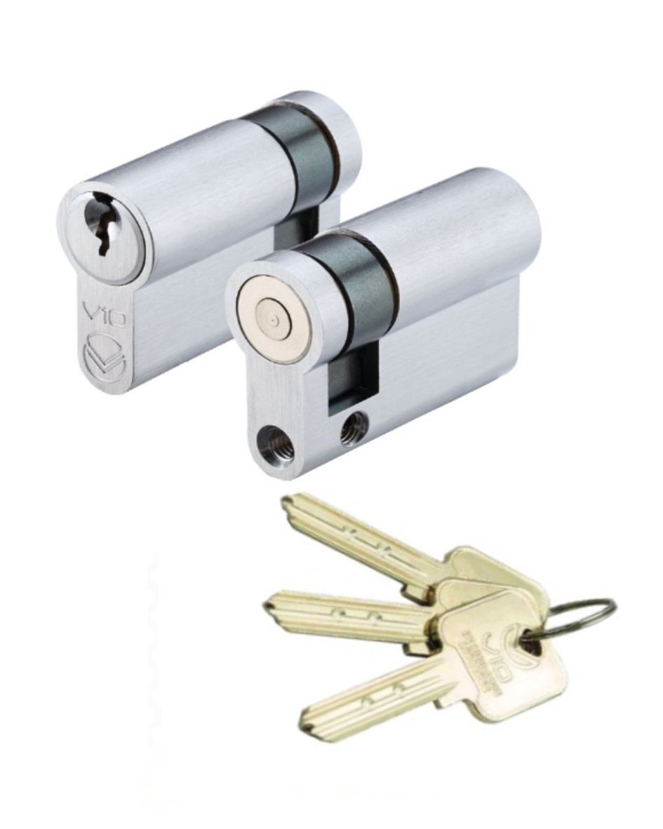 Vier V10EP42SSCMK V10 Euro Single Cylinder 42mm Master Keyed Satin Chrome