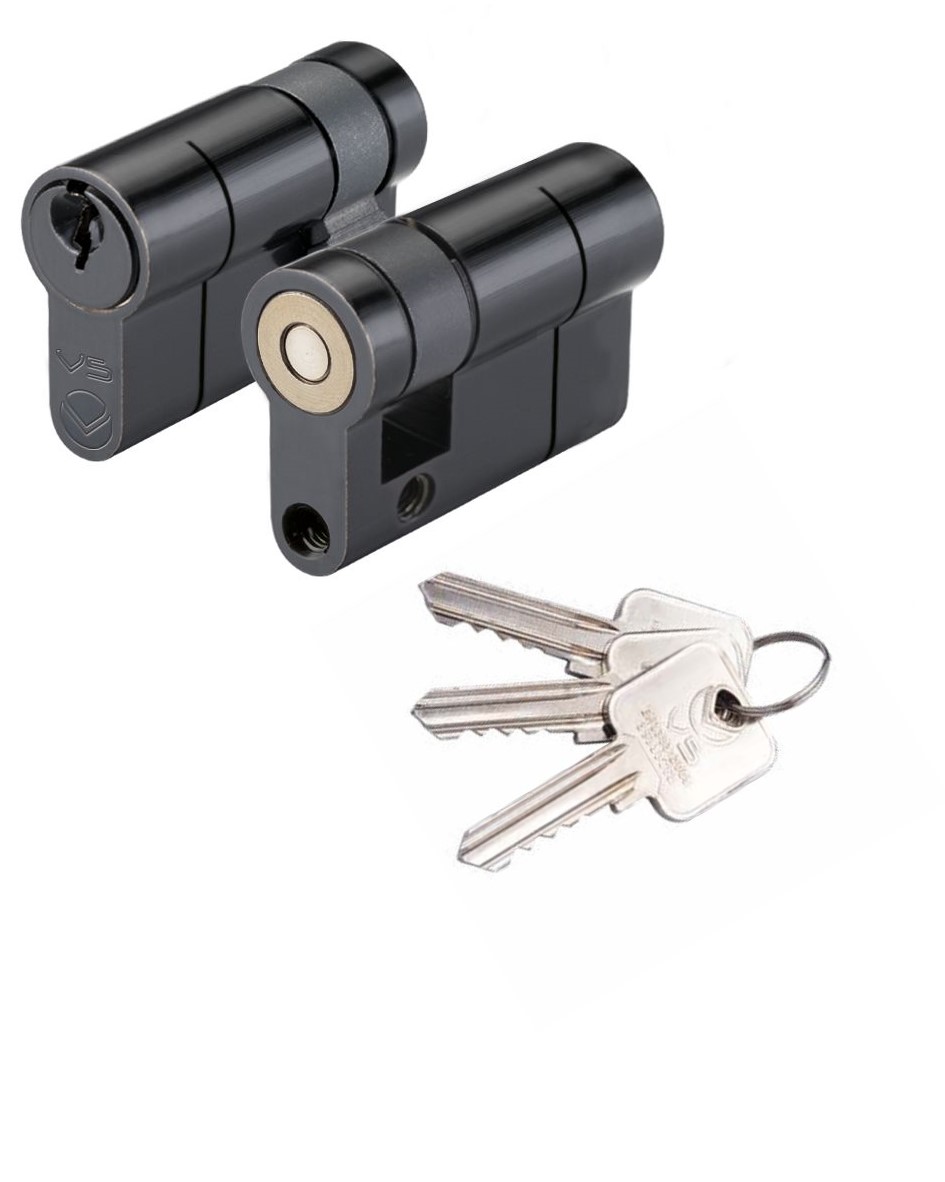 Zoo Hardware Vier 45mm Euro Single Keyed to Differ Black V5EP45SBKE