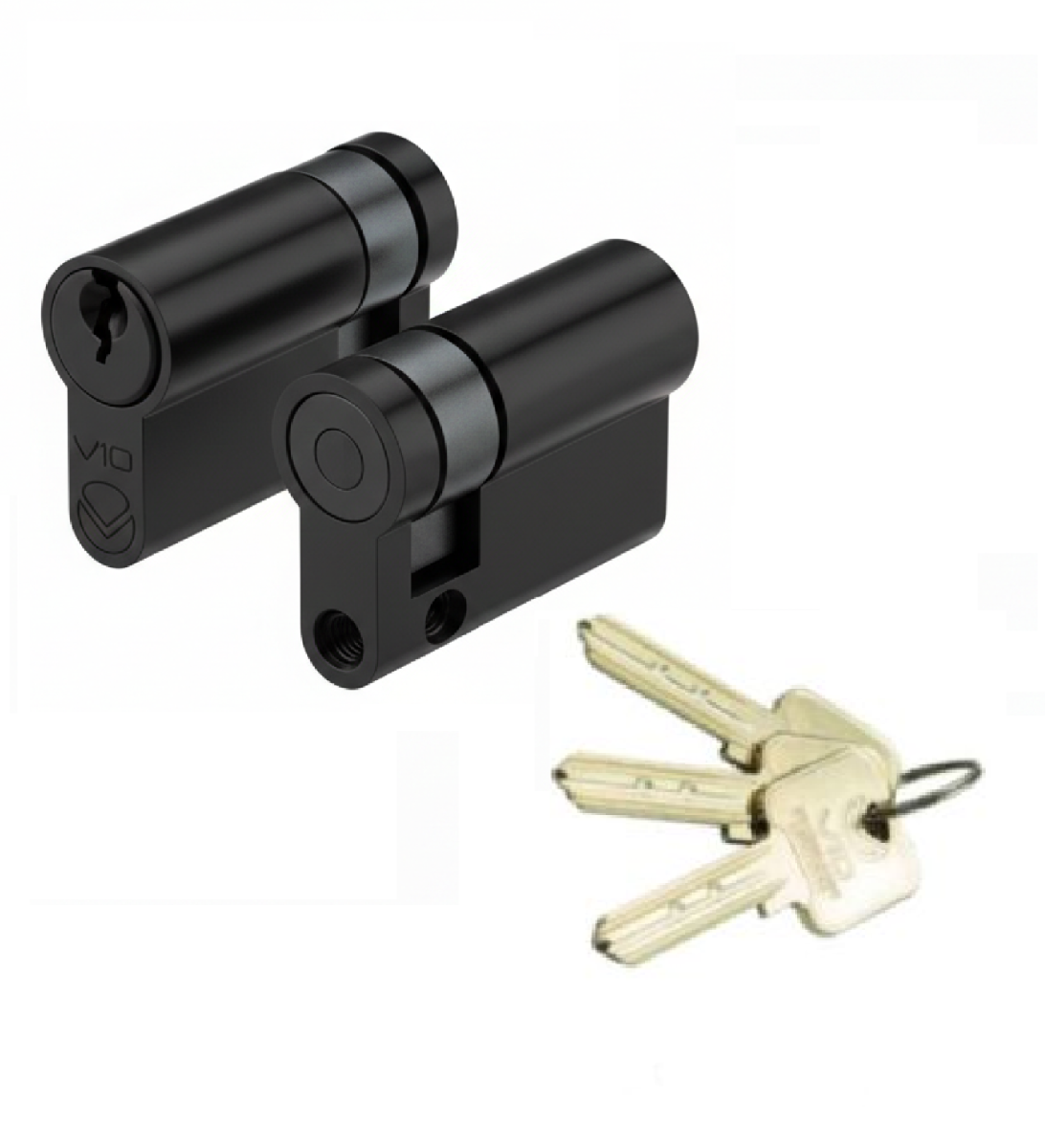 Zoo Hardware Vier V10 Euro Single Cylinder 46mm Keyed Alike Black V10EP46SBKKA