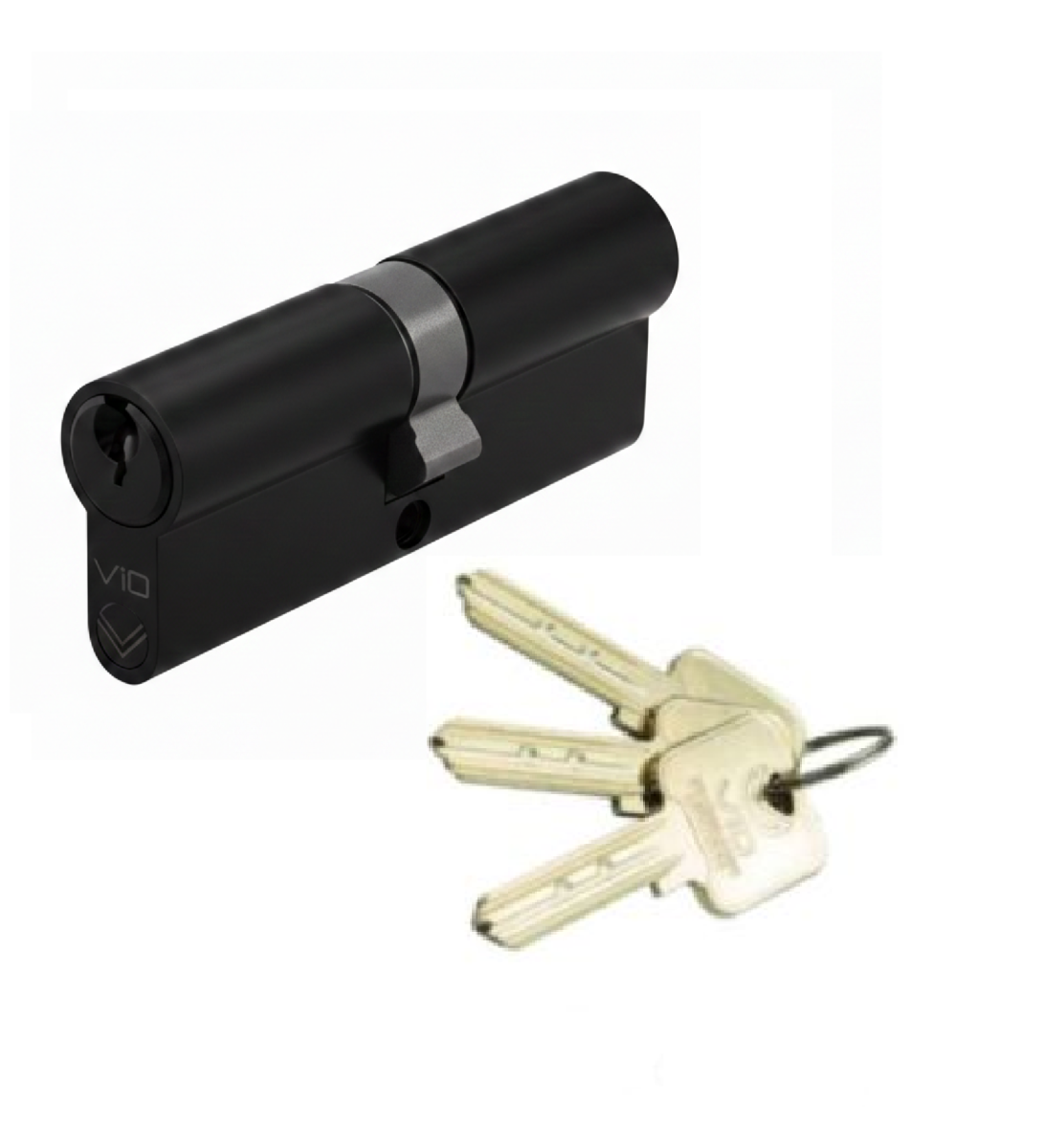 Zoo Hardware Vier V10 Euro Double Cylinder 70mm Keyed Alike Black V10EP70DBKKA