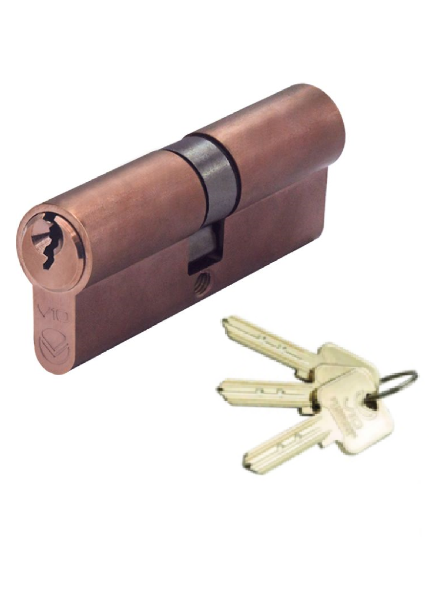 Zoo Hardware Vier V10 Euro Double Cylinder 70mm Master Keyed Bronze V10EP70DBRMK