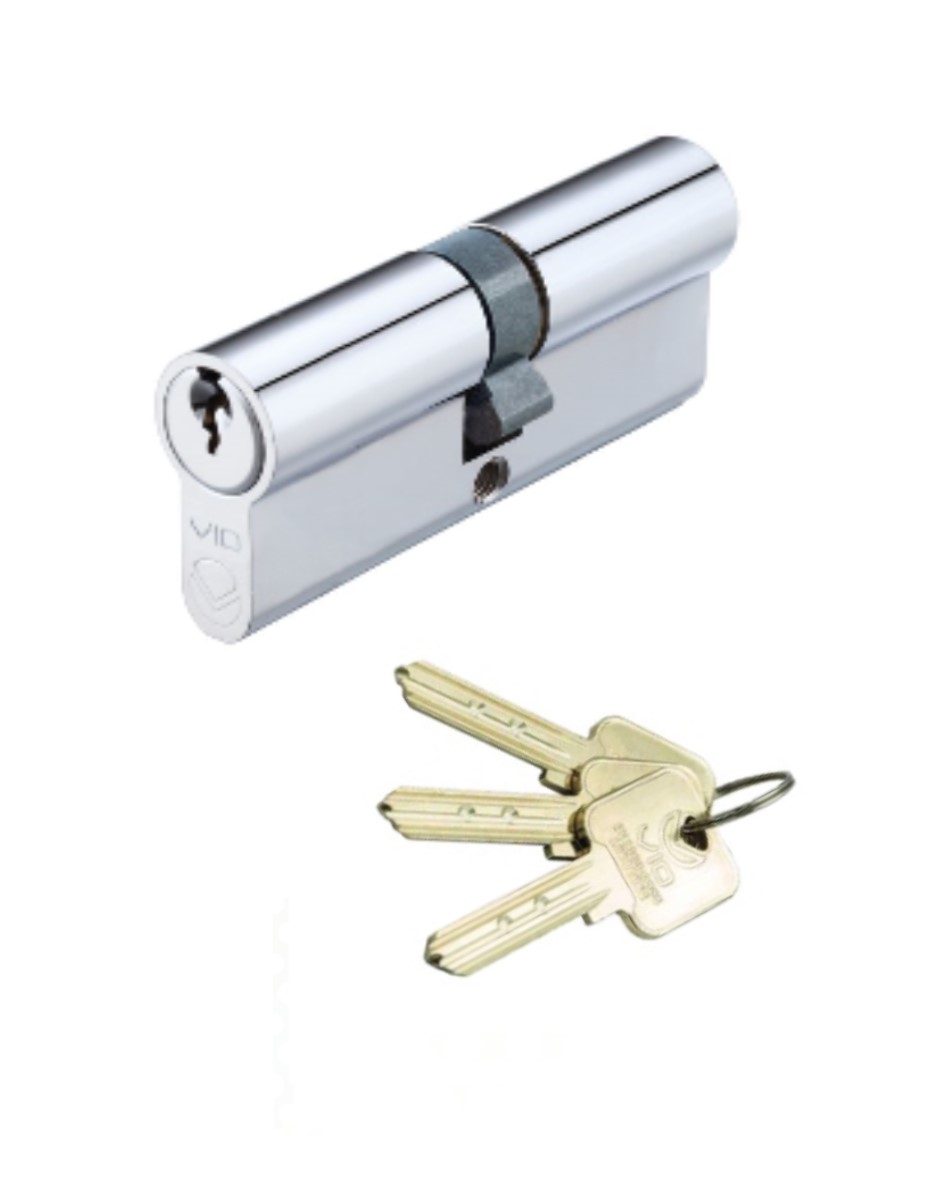 Vier V10EP3545DPCMK V10 Euro Double Cylinder 35/45mm Master Keyed Polished Chrome