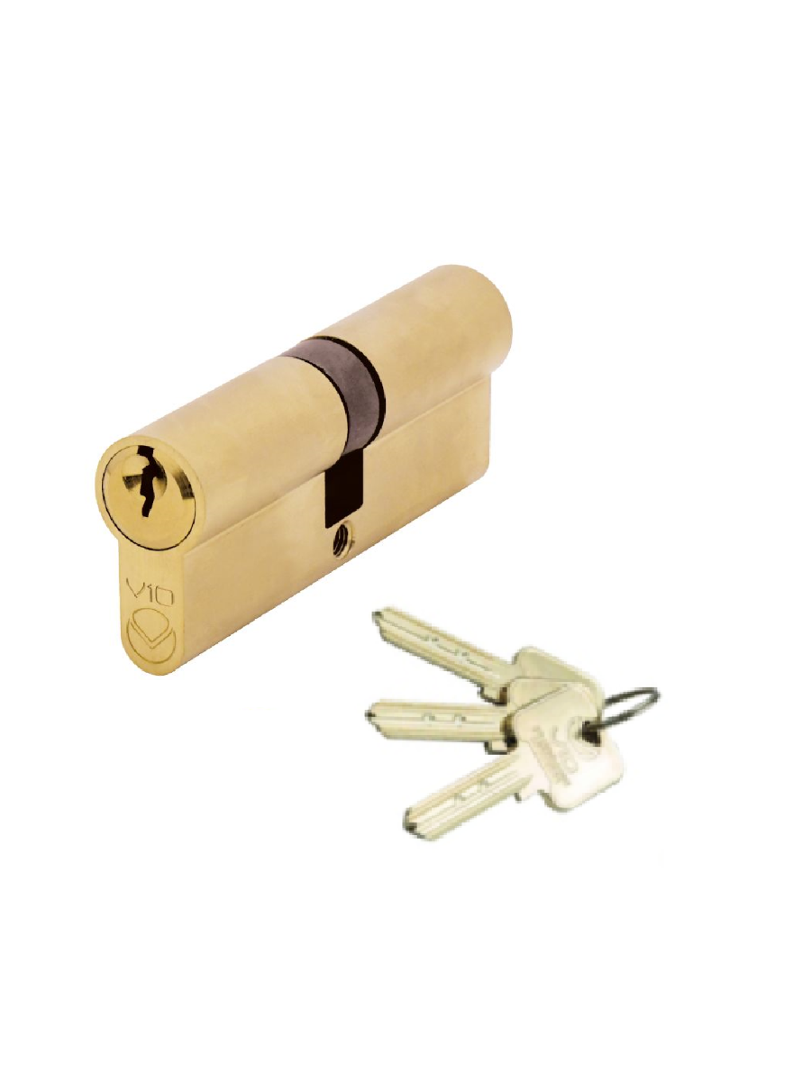 Zoo Hardware Vier V10 Euro Double Cylinder 90mm Keyed Alike Satin V10EP90DSBKA