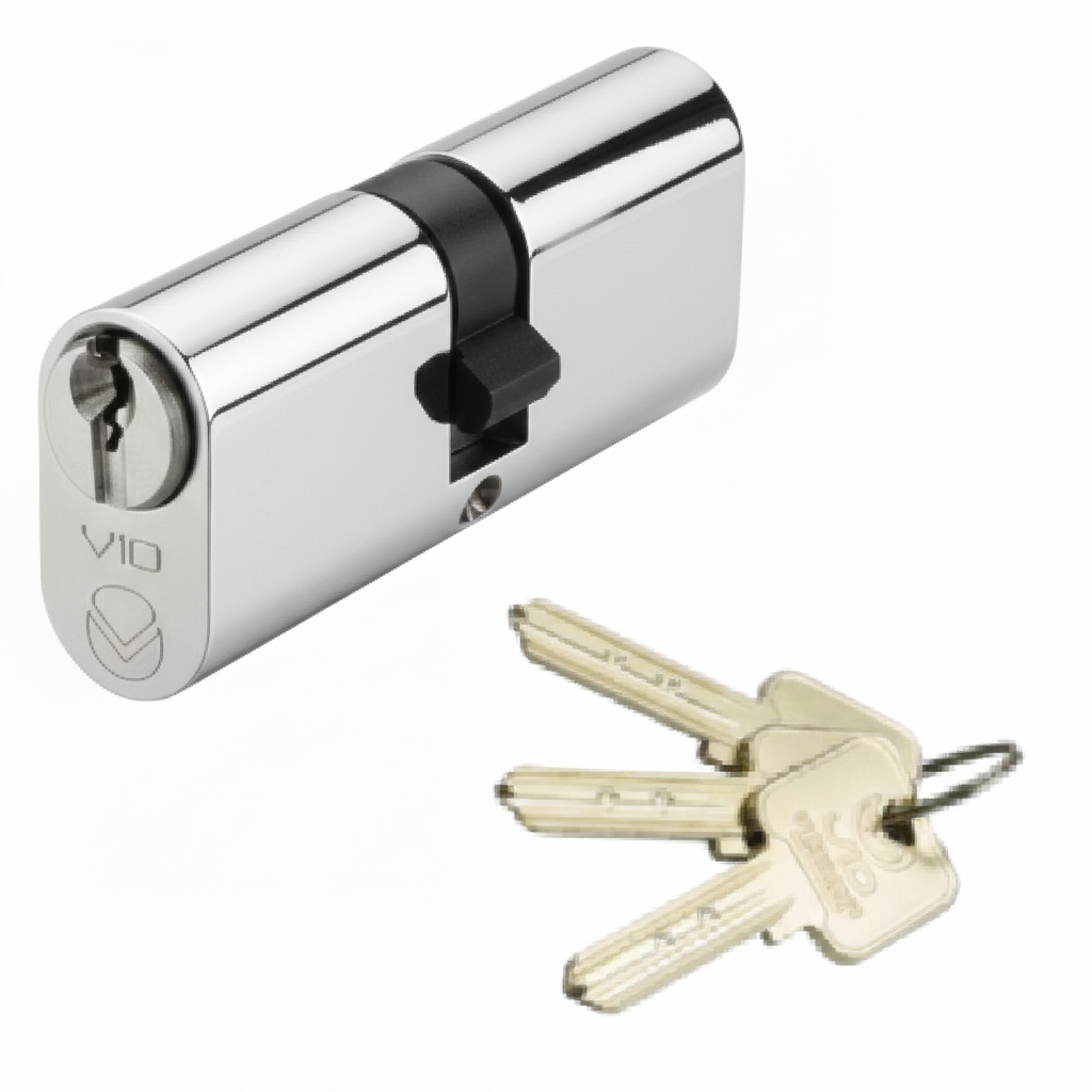 Vier V10OP80DPCKA V10 Oval 80mm Double Keyed Alike Polished Chrome