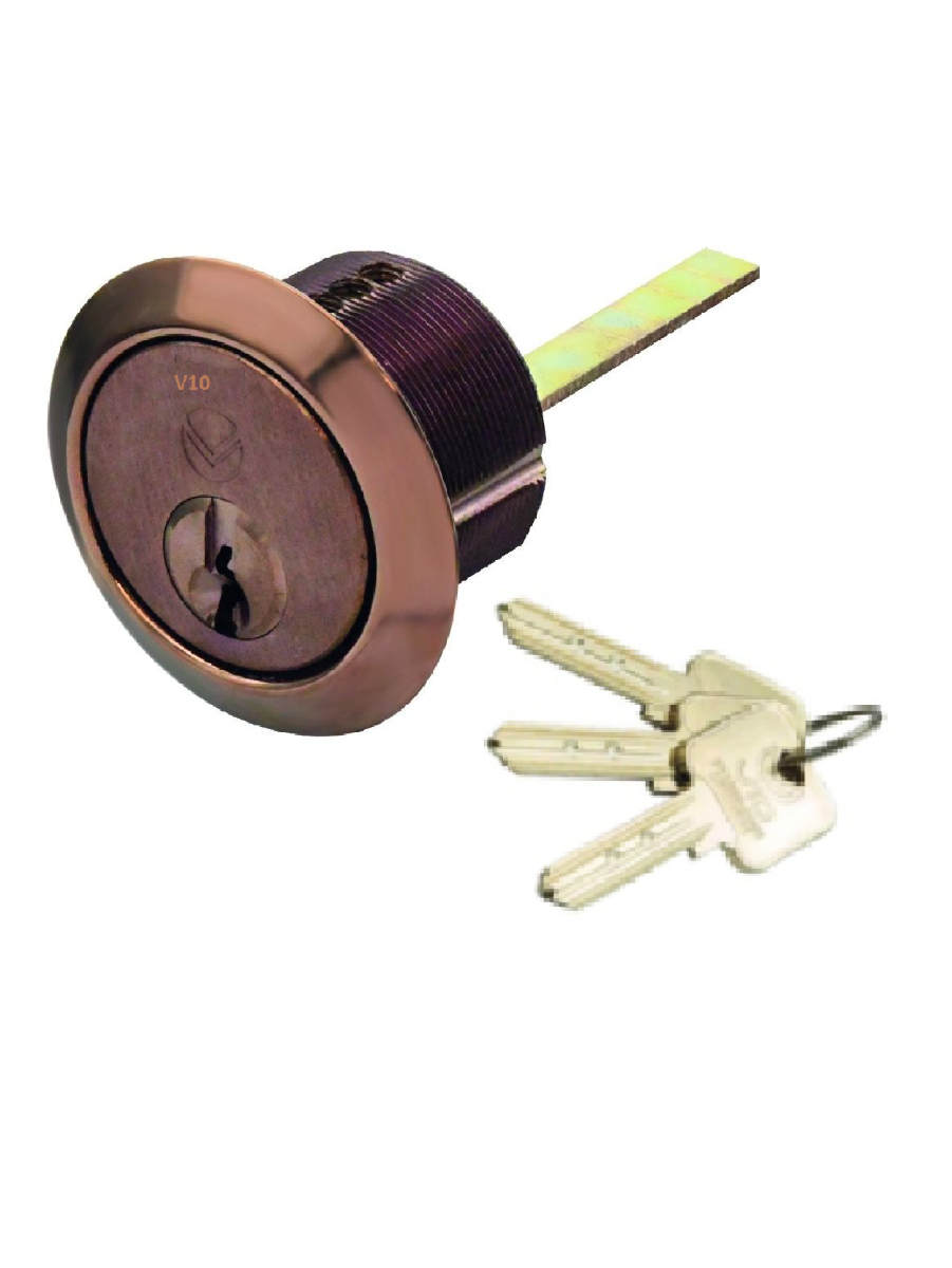 Zoo Hardware Vier V10 Universal Rim Cylinder Keyed Alike Bronze V10RMC20BRKA