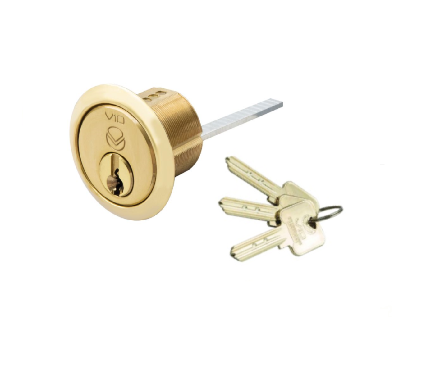Vier V10RMC20PBMK V10 Universal Rim Cylinder Master Keyed Polished Brass