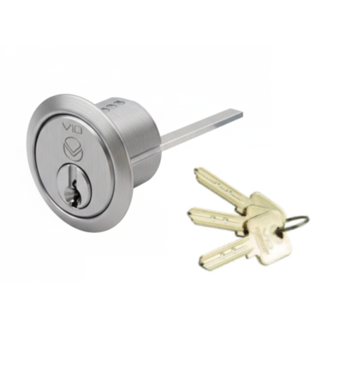 Vier V10RMC20SCKA V10 Universal Rim Cylinder Keyed Alike Satin Chrome