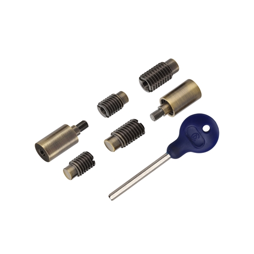 Heritage Brass Sash Window Stop (pair) with key Antique Brass V1108-AT