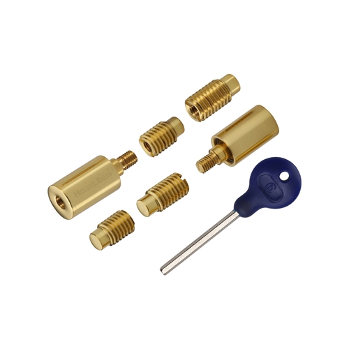 Heritage Brass Sash Window Stop (pair) with key Polished Brass V1108-PB