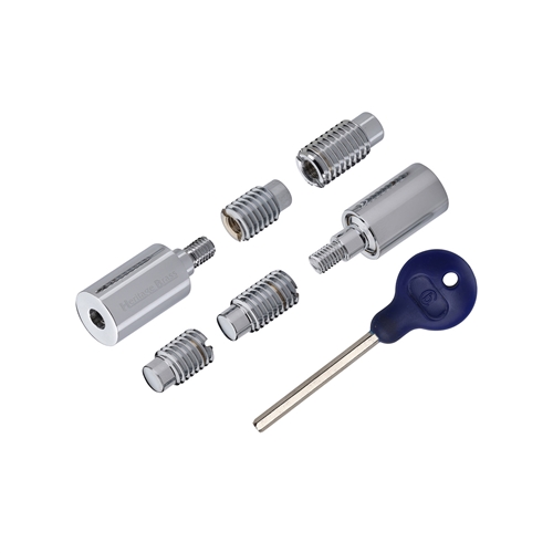Heritage Brass Sash Window Stop (pair) with key Polished Chrome V1108-PC