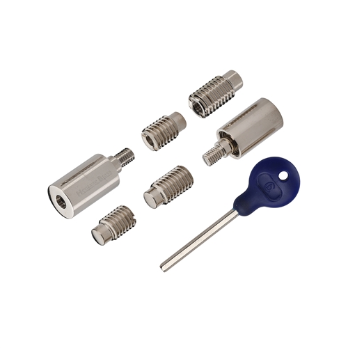 Heritage Brass Sash Window Stop (pair) with key Polished Nickel Finish V1108-PNF