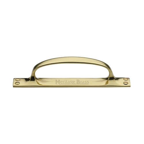 Heritage Brass V1142-PB Pull Handle on Plate Polished Brass Finish