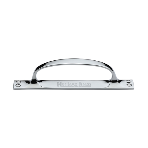 Heritage Brass V1142-PC Pull Handle on Plate Polished Chrome Finish