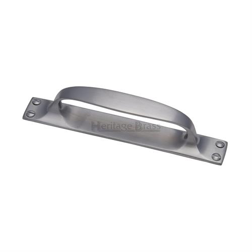 Heritage Brass V1142-SC Pull Handle on Plate Satin Chrome Finish