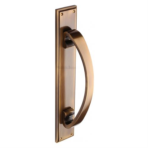 Heritage Brass V1162-AT Door Pull Handle on Plate Antique finish