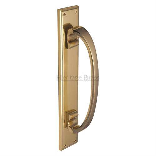 Heritage Brass V1162-PB Door Pull Handle on Plate Polished Brass finish