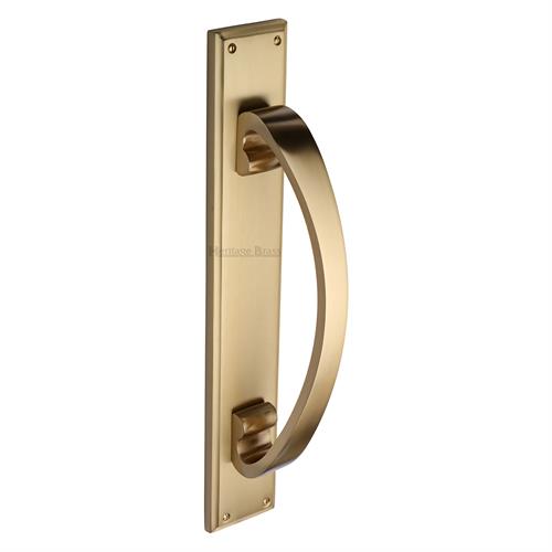Heritage Brass V1162-SB Door Pull Handle on Plate Satin Brass finish
