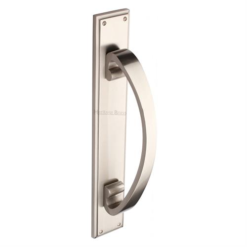 Heritage Brass V1162-SN Door Pull Handle on Plate Satin Nickel finish