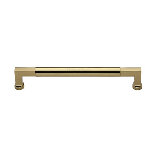 Heritage Brass Door Pull Handle Bauhaus Design 330mm Polished Brass