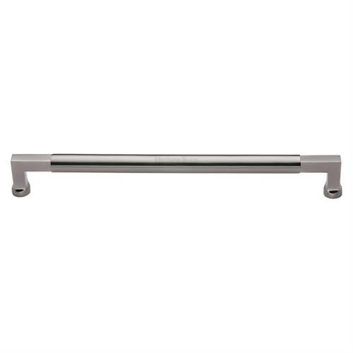 Heritage Brass Door Pull Handle Bauhaus Design 483mm Satin Nickel