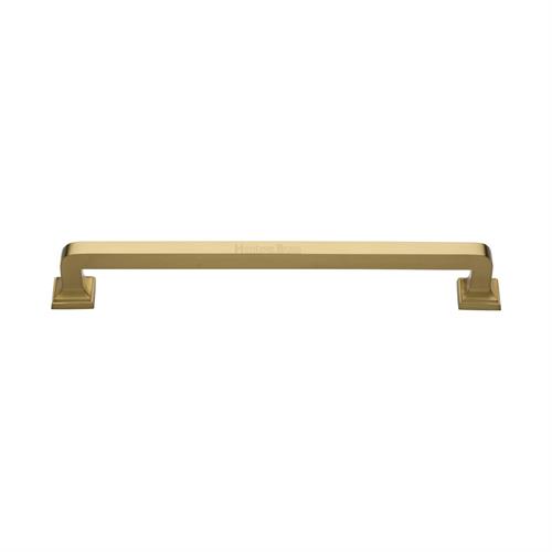 Heritage Brass Door Pull Handle Square Vintage Design 338mm Satin Brass