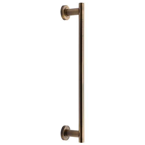 Heritage Brass V2057 489-AT 19mm Round Bar Door Pull Handle with base 489mm Antique Brass finish
