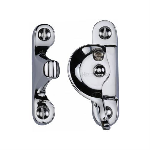 Heritage Brass V2060L-PC Fitch Pattern Sash Fastener Lockable Polished Chrome Finish