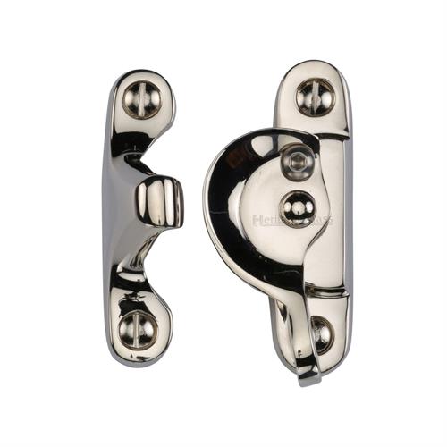 Heritage Brass V2060L-PNF Fitch Pattern Sash Fastener Lockable Polished Nickel Finish