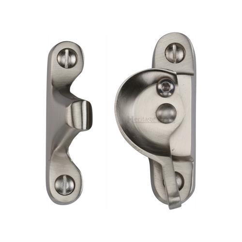 Heritage Brass V2060L-SN Fitch Pattern Sash Fastener Lockable Satin Nickel Finish