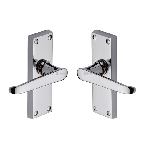 Heritage Brass V3910-PC Door Handle Lever Latch Victoria Short Design Polished Chrome finish