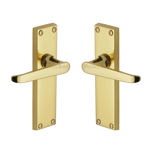 Heritage Brass V3913-PB Door Handle Lever Latch Victoria Design Polished Brass finish