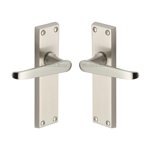 Heritage Brass V3913-SN Door Handle Lever Latch Victoria Design Satin Nickel finish