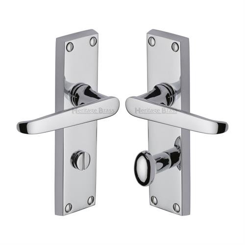 Heritage Brass V3930-PC Door Handle for Bathroom Victoria Design Polished Chrome finish