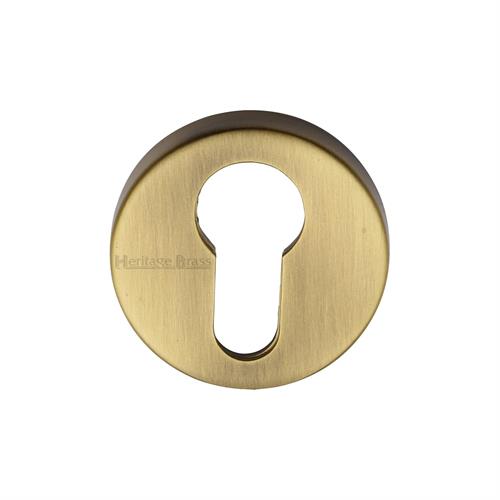 Heritage Brass V4008-AT Euro Profile Cylinder Escutcheon Antique finish