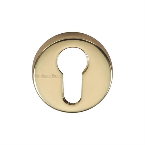Heritage Brass V4008-PB Euro Profile Cylinder Escutcheon Polished Brass finish
