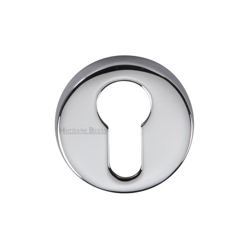 Heritage Brass V4008-PC Euro Profile Cylinder Escutcheon Polished Chrome finish