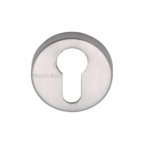 Heritage Brass V4008-SC Euro Profile Cylinder Escutcheon Satin Chrome finish