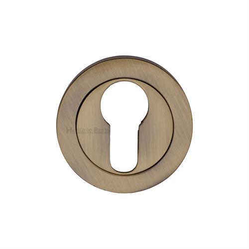 Heritage Brass V4020-AT Euro Profile Cylinder Escutcheon Antique finish