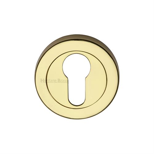 Heritage Brass V4020-PB Euro Profile Cylinder Escutcheon Polished Brass finish